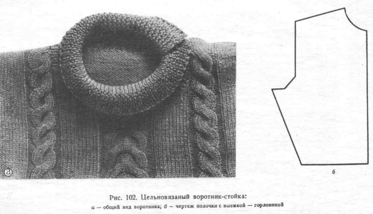 Теплый пуловер со съемным воротником спицами